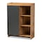 Baxton Studio Caspian Modern and Contemporary Two-Tone Grey and Oak Brown Finished Wood Shoe Cabinet 179-11216-Zoro - alternate 1